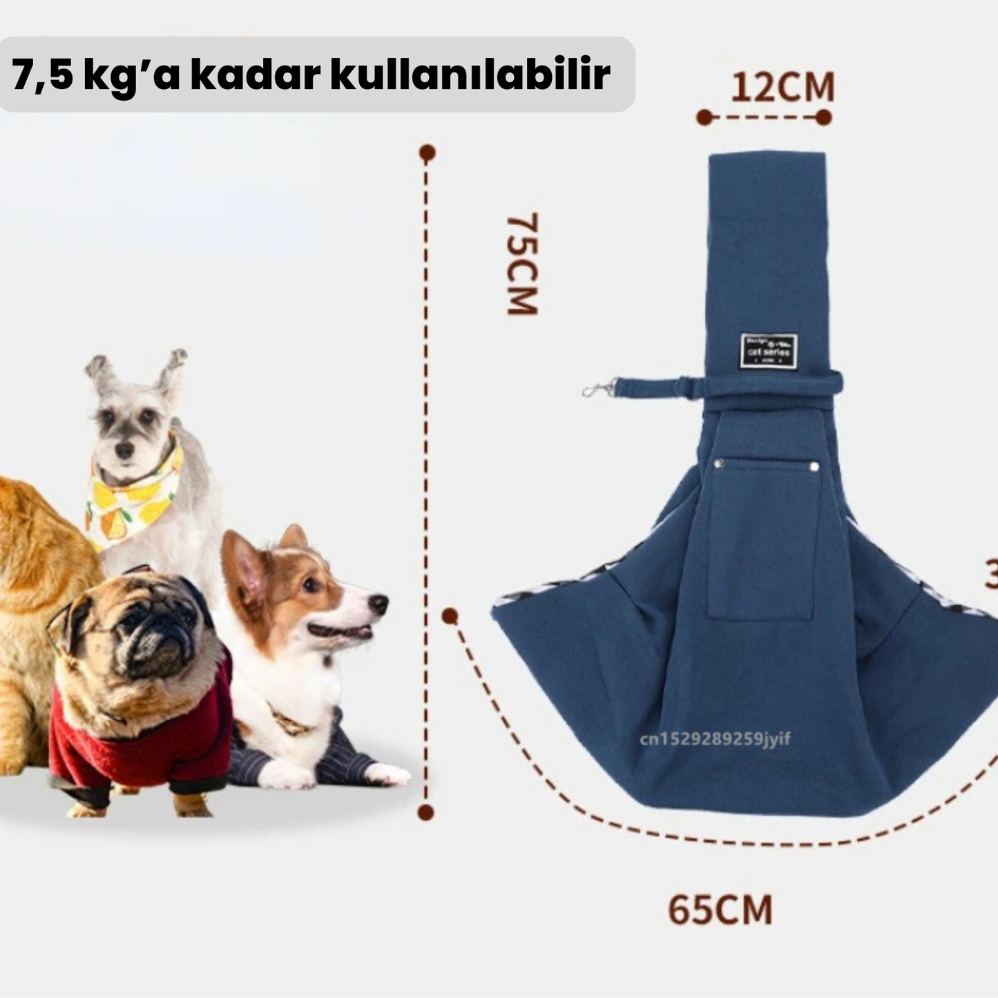 Emniyet Kemerli Çapraz Bağlı Kedi Köpek Omuz Çantası